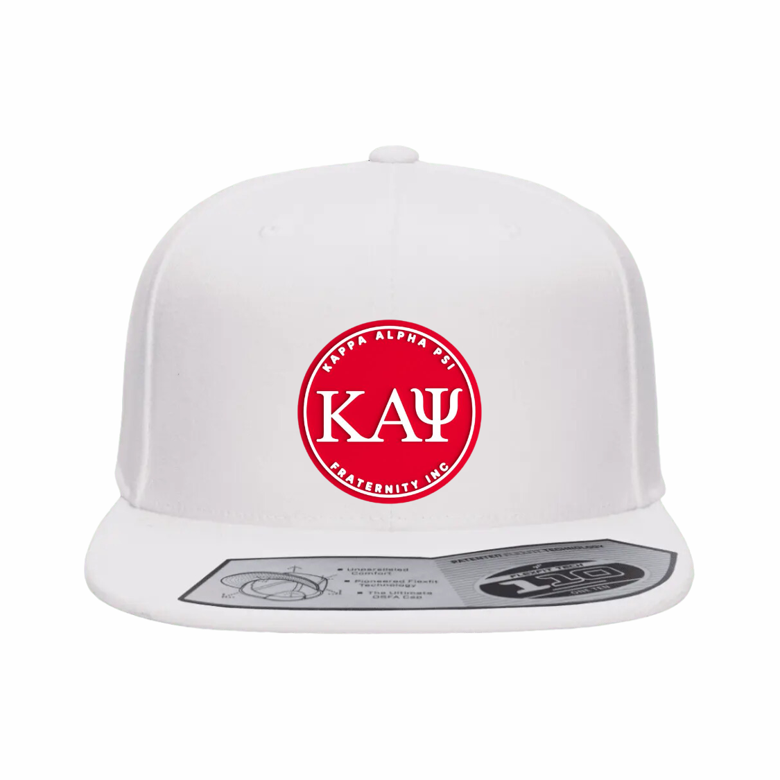 ΚΑΨ - Red & White Design - Flat Bill Hat Style - Flexfit 110