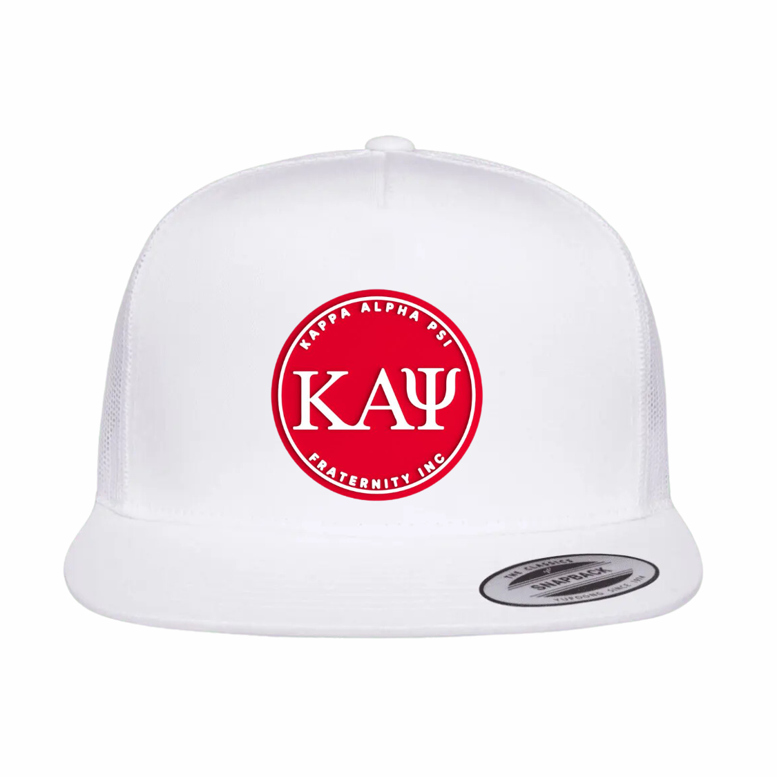 ΚΑΨ - Red & White Design - Flat Bill Hat Style - Yupoong 6006