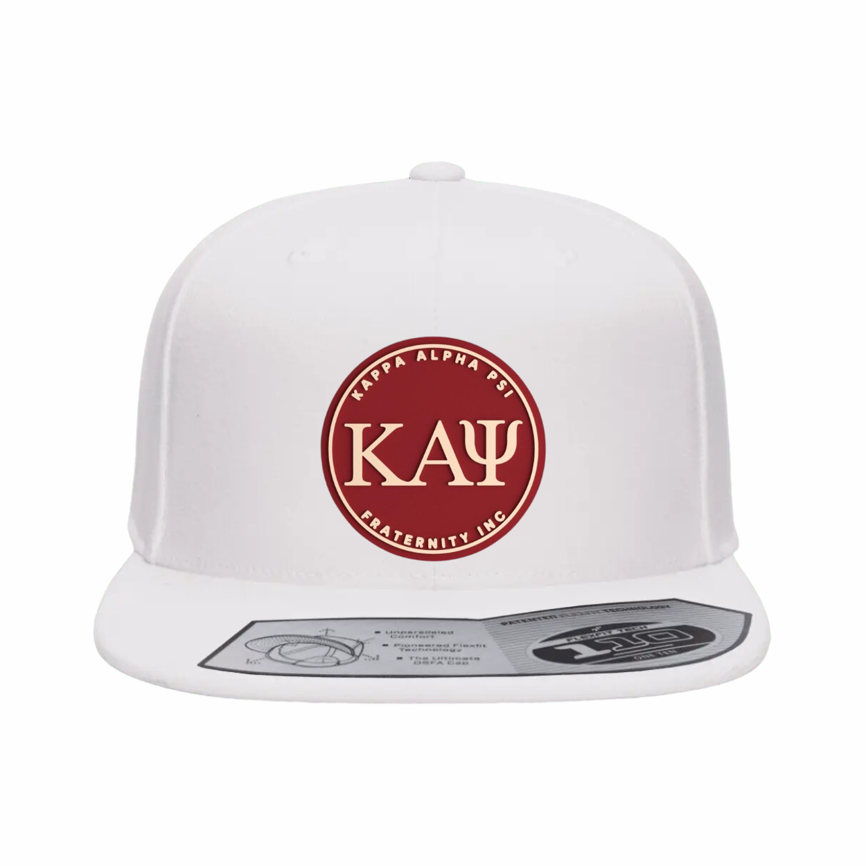 ΚΑΨ - Crimsom & Cream Design - Flat Bill Hat - Flexfit 110