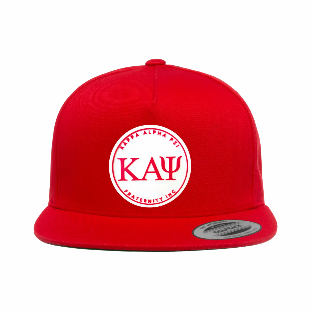 ΚΑΨ - White & Red Design - Flat Bill Hat Style - Yupoong 6006