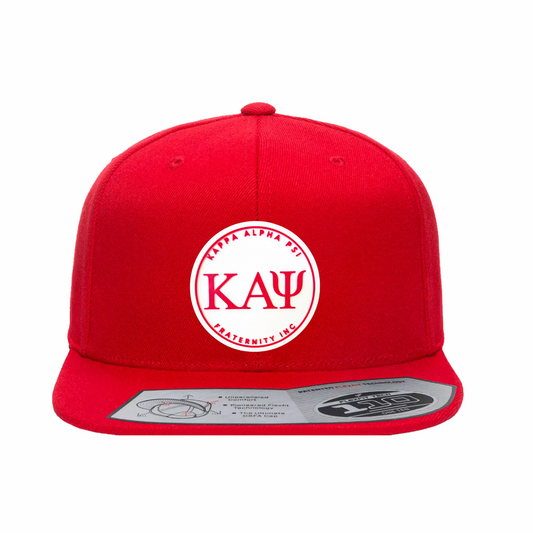 ΚΑΨ - White & Red Design - Flat Bill Hat Style - Flexfit 110