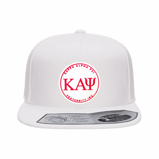 ΚΑΨ - White & Red Design - Flat Bill Hat Style - Flexfit 110