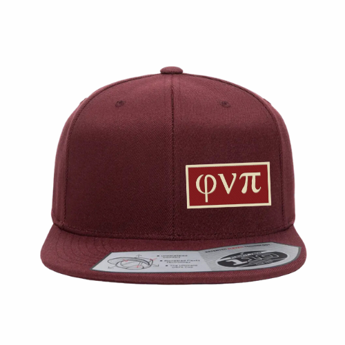 Old School Phi Nu Pi - Left Placement - Flat Bill Hat - Flexfit 110