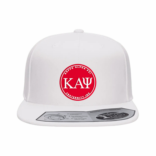 ΚΑΨ - Red & White Design - Flat Bill Hat Style - Flexfit 110