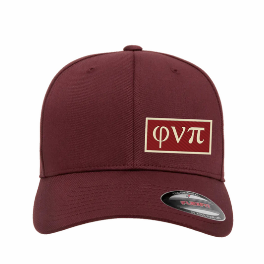 Old School Phi Nu Pi - Left Placement - Fitted Hat - Flexfit