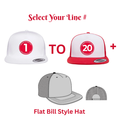 The Number Collection - Flat Bill Hat - Yupoong 6006 Five Panel