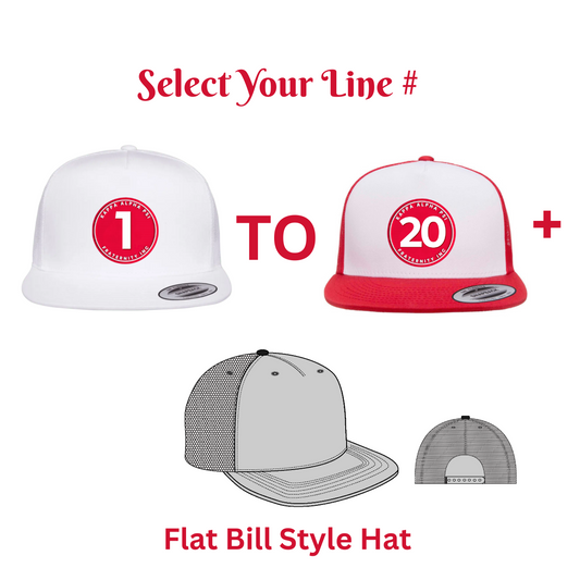 The Number Collection - Flat Bill Hat - Yupoong 6006 Five Panel
