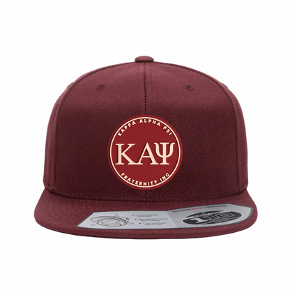 ΚΑΨ - Crimsom & Cream Design - Flat Bill Hat - Flexfit 110
