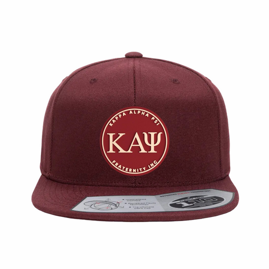 ΚΑΨ - Crimsom & Cream Design - Flat Bill Hat - Flexfit 110