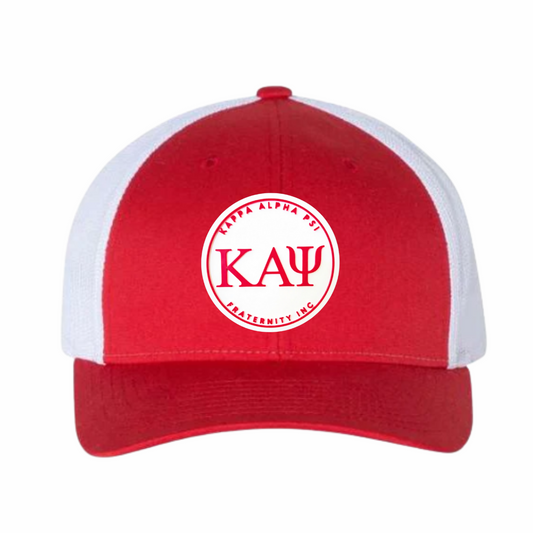 ΚΑΨ - White & Red Design - Trucker Hat - Richardson 115