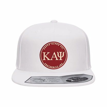 ΚΑΨ - Crimsom & Cream Design - Flat Bill Hat - Flexfit 110