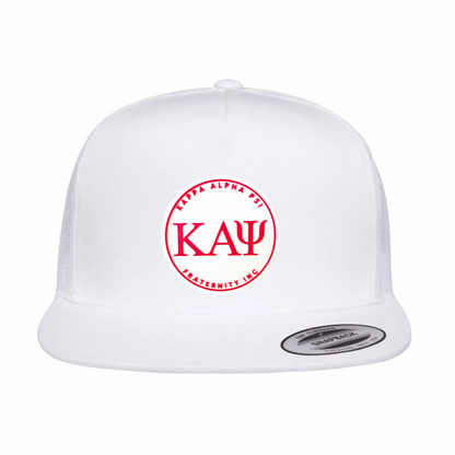 ΚΑΨ - White & Red Design - Flat Bill Hat Style - Yupoong 6006