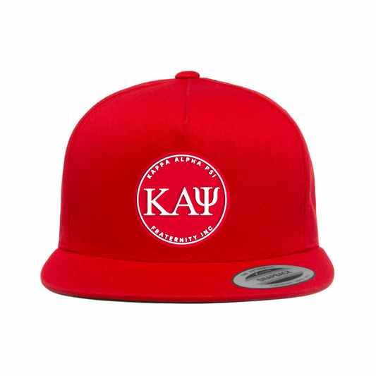 ΚΑΨ - Red & White Design - Flat Bill Hat Style - Yupoong 6006