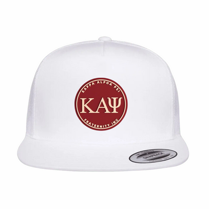 ΚΑΨ - Crimson & Cream Design - Flat Bill Hat Style - Yupoong 6006